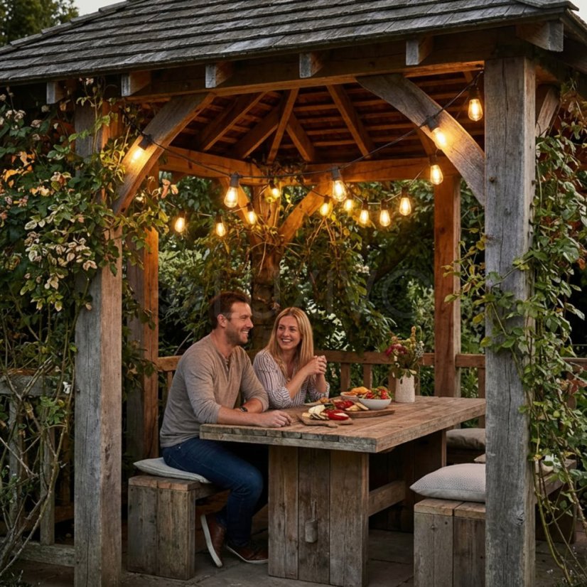 Solárna záhradná girlanda 30x LED ozdobné žiarovky 20m 2700K teplá s diaľkovým ovládačom SOLENA LUMILED