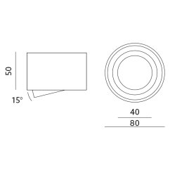 Povrchová montáž svietidla HALOGEN SPOT 50mm Black Round Movable OH36S Kobi