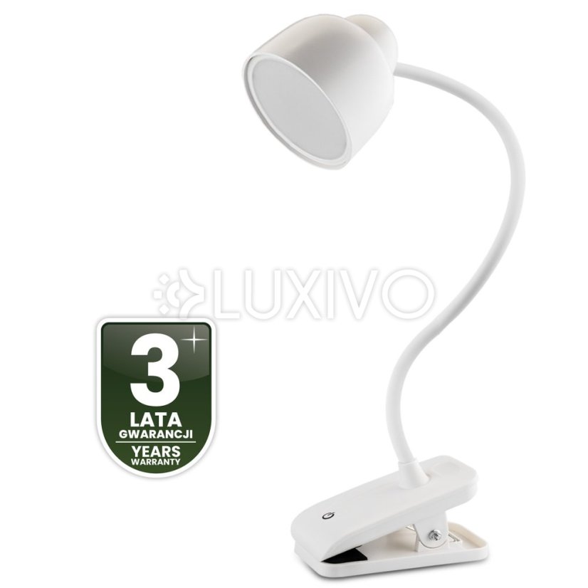 LED stolová lampa 5W CCT kresliarska školská TESA 2 biela LUMILED