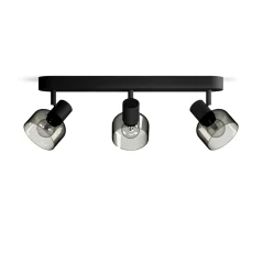 Reflektorová stropná lampa 3x E14 Black Sleet Philips