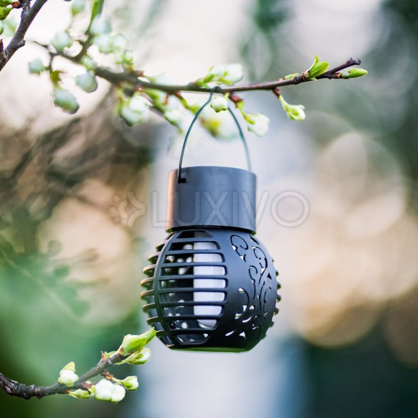 Solárna lampa LED lampáš guľa záhradná IP44 1800K LUMILED