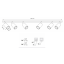 LED stropné/stenové svetlo 6 x GU10 MARIBEL Black GOLDLUX (Polux)