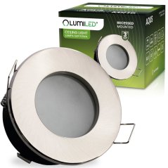 HALOGEN svietidlo na zapustenie do kúpeľne hermetické AQUS GU10 LUMILED Satin IP44 FIXED