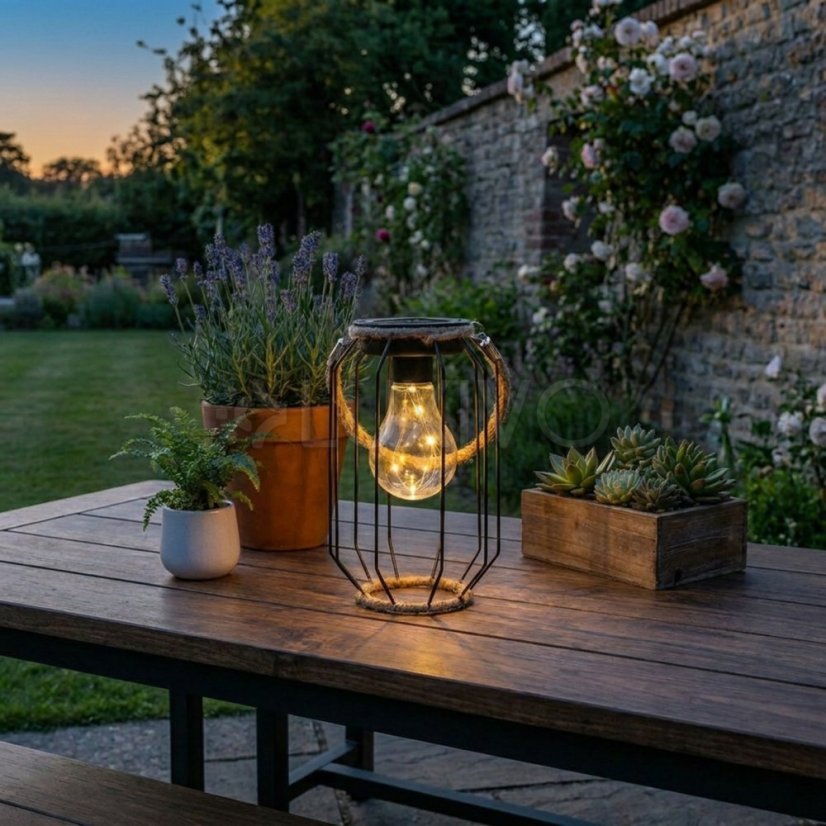Solárna záhradná lampa LED závesná lampáš DORA IP44 3000K LUMILED