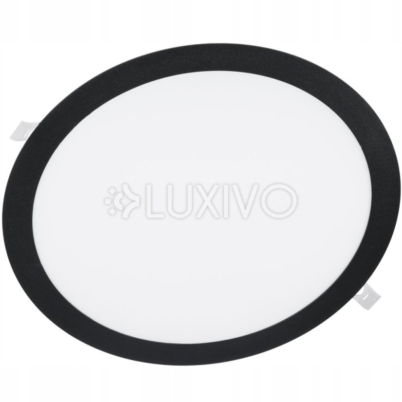 Plafond LED panel 24W 4000K 1920lm 29cm Round Flush Mount Black ECOLIGHT
