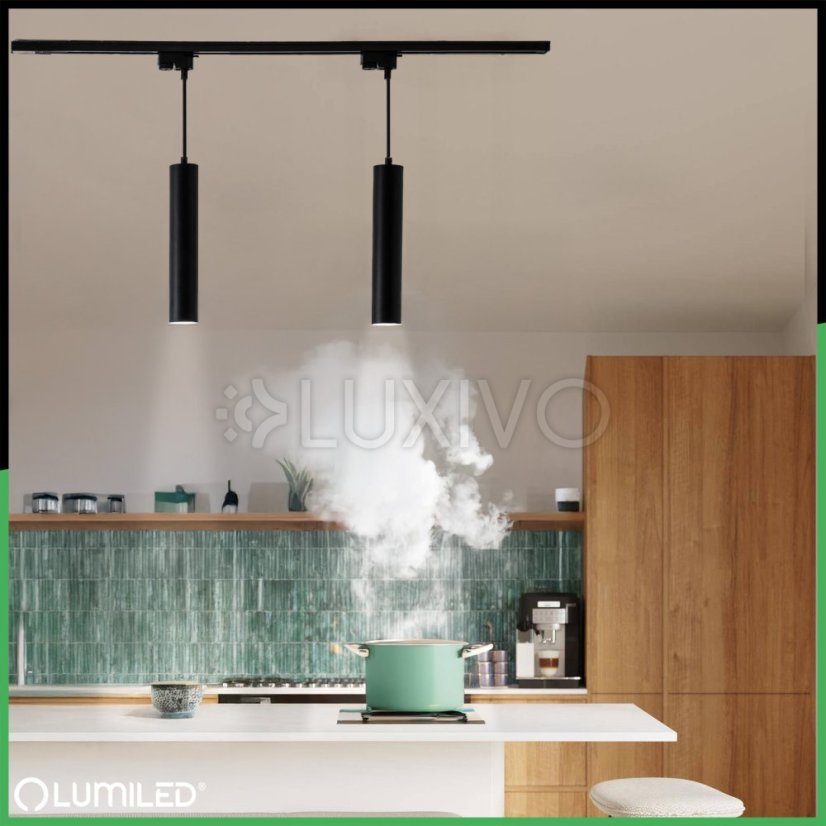 Závesné závesné svietidlo Rail 29cm Reflektor GU10 LED SOPLO Black LUMILED