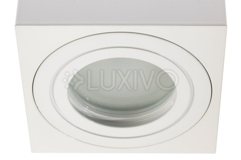 HALOGEN Vodotesná hliníková SPOT TUBA 95mm IP44 Biela AQUARIUS SQUARE Kobi