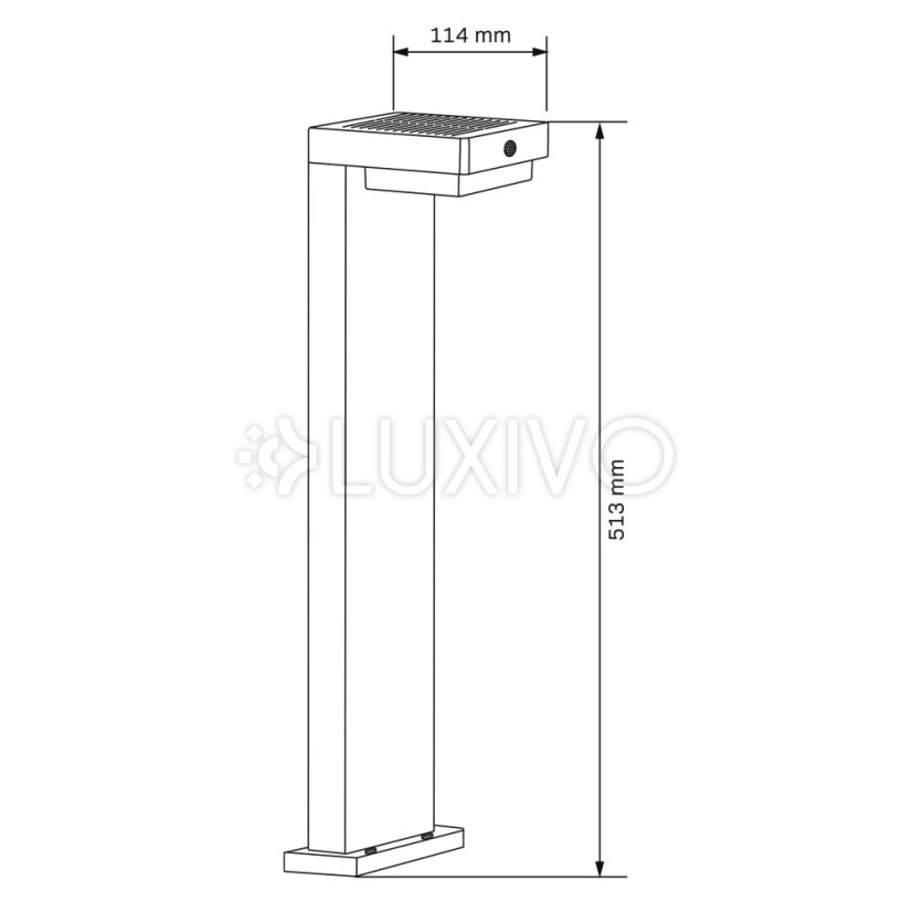 Solárna lampa 4,5W 400lm 4000K Neutrálna čierna IP44 so súmrakovým senzorom Mali Sanico Goldlux