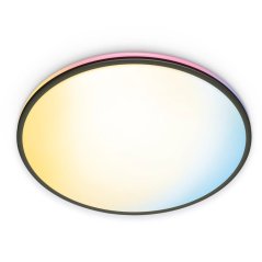 LED stropné svietidlo 21W 2100lm 2700-6500K RGB + TW 40cm čierne okrúhle Smart SMART WiFi Bluetooth App Rune WiZ