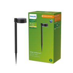 Záhradná Solárna lampa LED 1,5 W 200 lm 2700 K čierna Vynce Philips