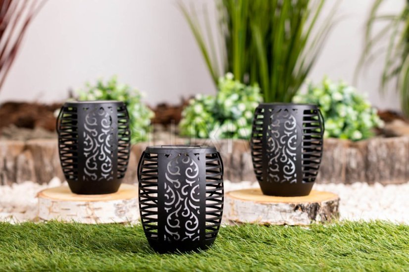 LED solárne záhradné závesné svietidlo IGNIS Flame IP44 1800K LUMILED