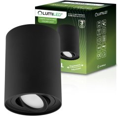 HALOGEN Spot Tube Movable GU10 Round Black 125mm AMAT-XL LUMILED pre povrchovú montáž