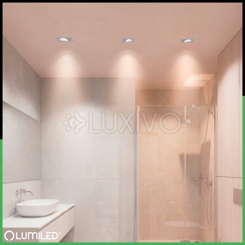 Halogénové svietidlo na zapustenú montáž Hranaté biele GU10 MR16 VENTUS Lumiled