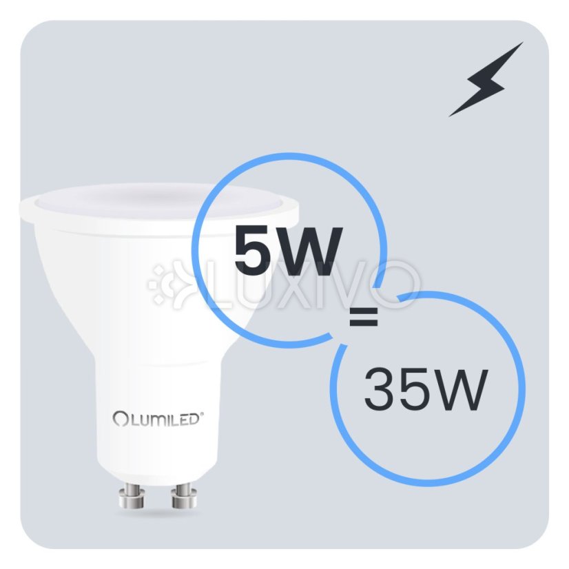 LED žiarovka GU10 reflektor PAR16 5W = 35W 500lm 3000K teplá 120° LUMILED