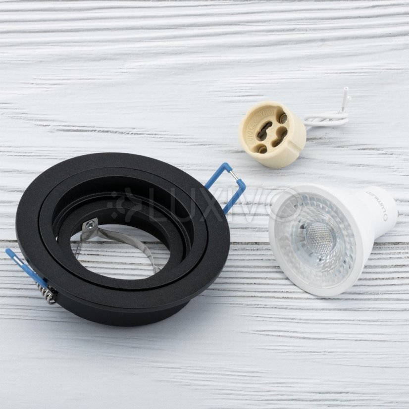 Svietidlo HALOGEN GU10 MR16 Round Black CASSIO LUMILED na zapustenú montáž