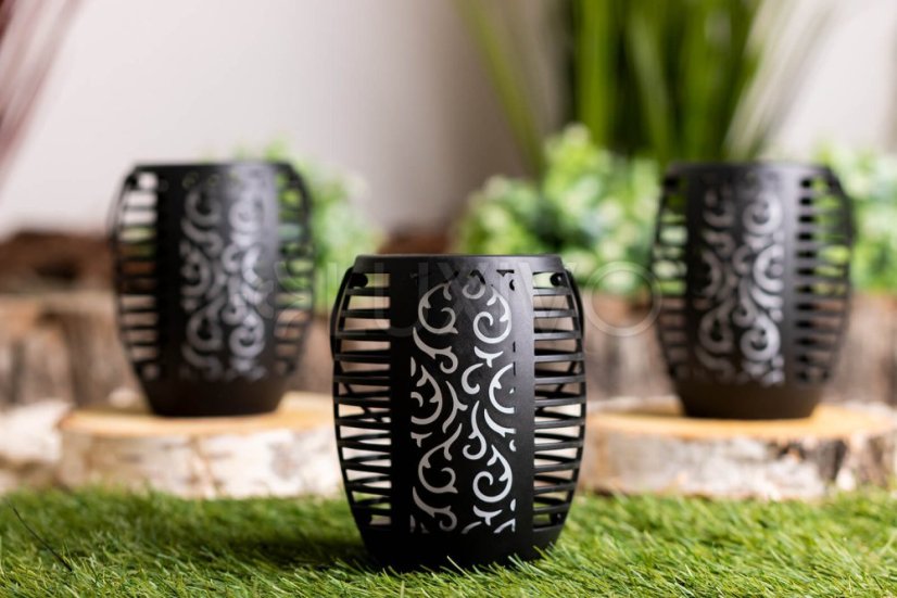 LED solárne záhradné závesné svietidlo IGNIS Flame IP44 1800K LUMILED