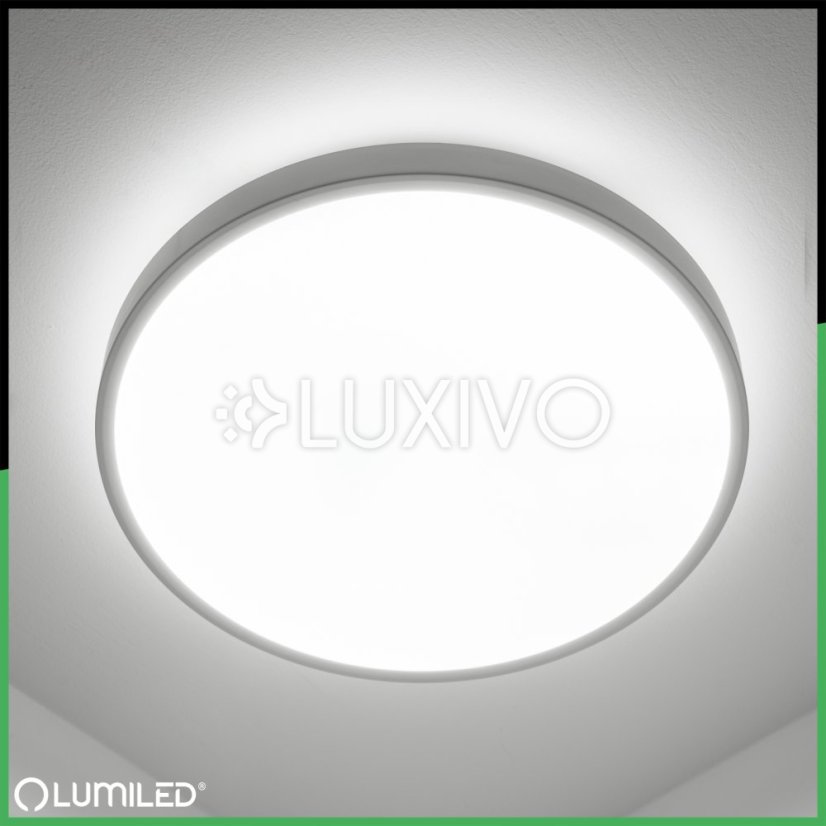 LED stropný plafón s povrchovou montážou 36W 4000K CELIS Round IP44 White Ring ALS LUMILED
