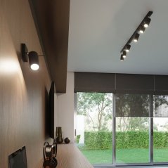 Svietidlo na povrchovú montáž RING 3L 3xGU10 Reflektor halogénový pohyblivý Minimalistický čierny SOLLUX