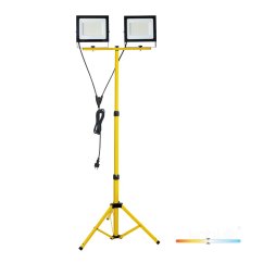 Vonkajší záhradný LED reflektor 200W 17000lm 4000K neutrálna biely 110° stmievateľný IP54 IK06 čierny žltý Tigra Kobi