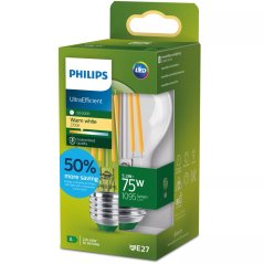 LED žiarovka E27 A60 5,2W = 75W 1095lm 2700K Warm Filament PHILIPS Ultra Efficient