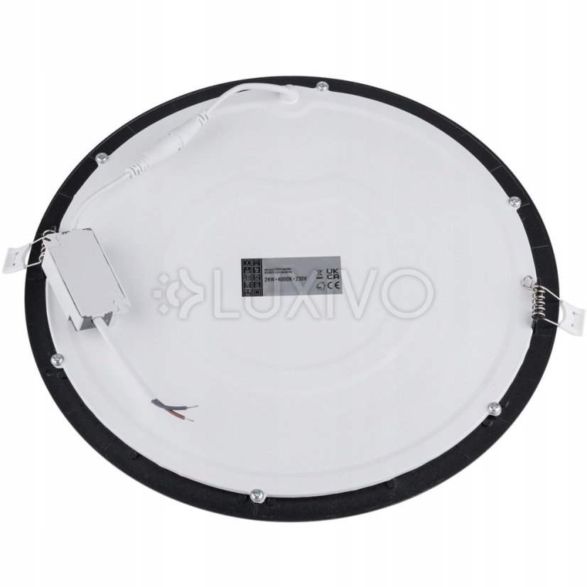 Plafond LED panel 24W 4000K 1920lm 29cm Round Flush Mount Black ECOLIGHT