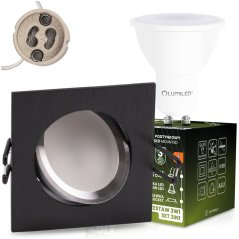 Zapustené halogénové svietidlo štvorcové pohyblivé TRIX 3w1 GU10 6W 4000K čierna LUMILED