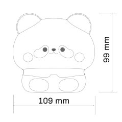 Dekoratívna LED dobíjacia lampa 2W 59lm 3000K teplá biela čierna stmievateľná Panda Sanico Goldlux