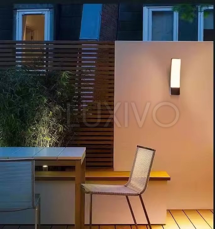 LED vonkajšie nástenné svietidlo čierne Nástenné svietidlo 10W 4000K IP44 LOGIA LUMILED