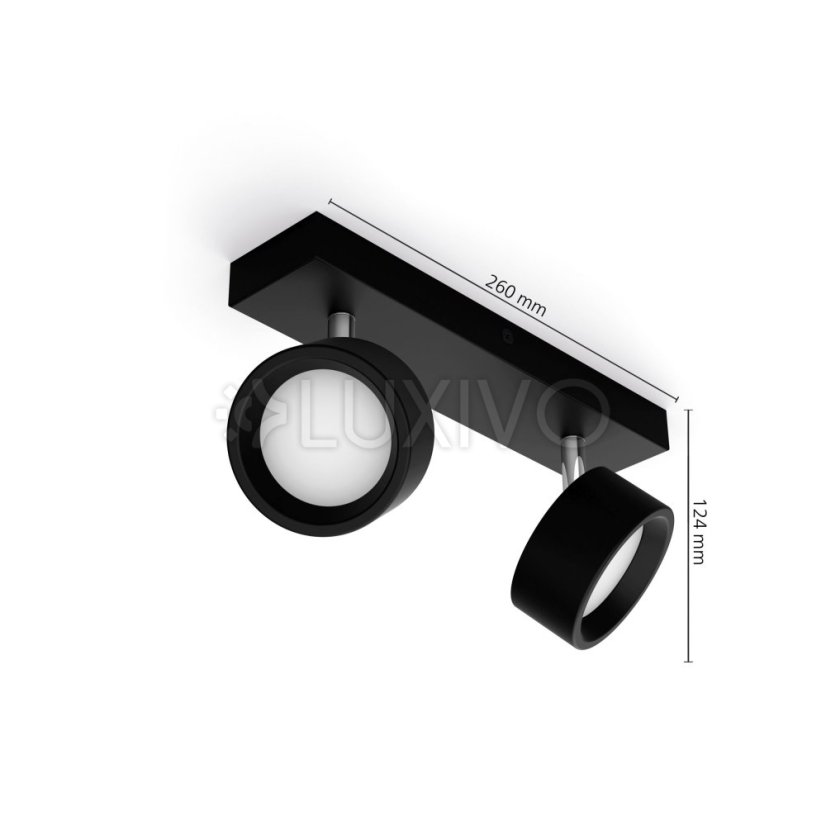 LED reflektorová stropná lampa 11W 1100lm 2700K Black Brother Philips