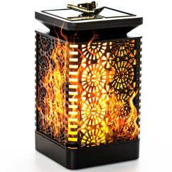Záhradný lampáš LED Solar Decorative Flame Square 17cm