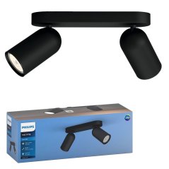 Povrchové stropné bodové svietidlo 2 x GU10 Black Pongee Philips
