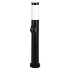 Vonkajšie záhradné svietidlo E27 BLACK PILLAR 65cm so zásuvkou 230V