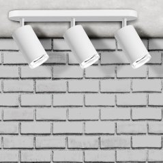 Nástenné-stropné panoramatické svietidlo 3x GU10 biele IP44 TURYN