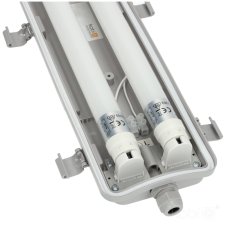 Súprava hermetické priemyselné svietidlo 2x120cm + LED trubica T8 18W 6500K studená IP65 Kobi