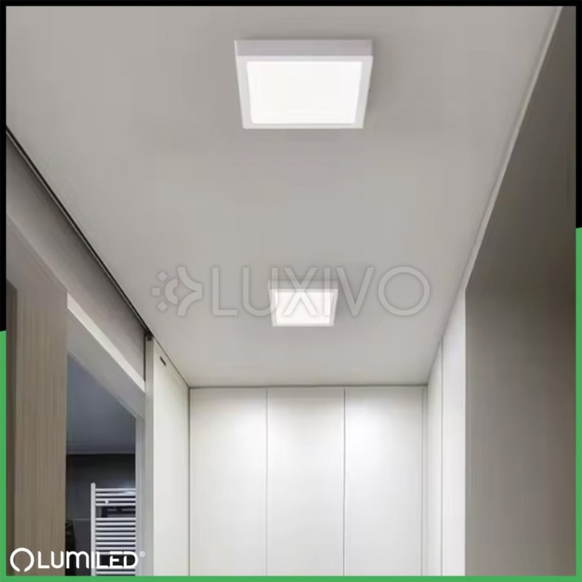 Stropné svietidlo LED s povrchovou montážou 12W Square 4000K GLOW White LUMILED