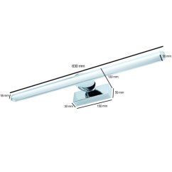 SIRIUS Nástenné svietidlo Chrome LED 12W Nástenné svietidlo 60cm Moderné ProVero