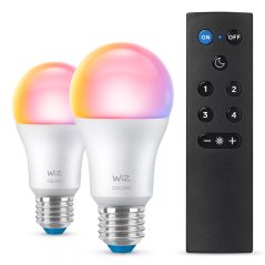 2x LED žiarovka E27 A60 8,5W = 60W 806lm 2200-6500K RGB + TW Smart SMART WiFi Bluetooth aplikácia WiZ + diaľkový ovládač