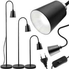 Lampa stojaca podlahová stolová LED E27 čierna s reguláciou výšky Kalso Lumiled