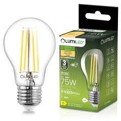 Žiarovka LED E27 A60 8W = 75W 1080lm 3000K teplá 360° FILAMENT LUMILED
