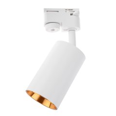Reflektor koľajnicový GU10 bielo - zlatá SAGI lampa do jednofázového koľajnicového osvetlenia LUMILED
