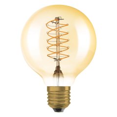 LED dekoratívna žiarovka G80 guľa E27 4, 8W = 37W 420lm 2200K teplá 320° filament stmievateľná vintage 1906 Osram
