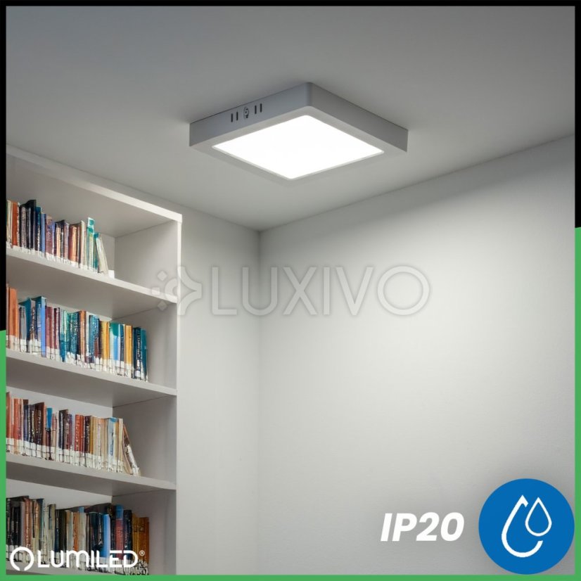 Stropné svietidlo LED s povrchovou montážou 12W Square 4000K GLOW White LUMILED