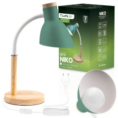 Stolná lampa školská kresliarska dekoratívna E27 NIKO zelená Lumiled