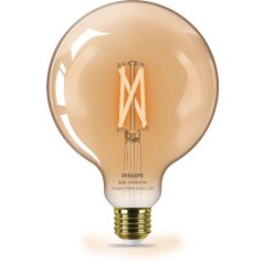 LED žiarovka E27 Sphere G125 7W = 50W 640lm 2000-5000K TW FILAMENT Amber Smart SMART WiFi Bluetooth App WiZ Philips