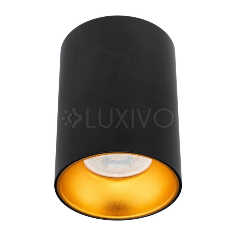 Hliníkové halogénové svietidlo SPOT TUBA na povrchovú montáž pre LED GU10 Čierna a zlatá