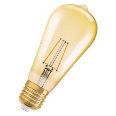 Dekoratívna LED žiarovka ST64 Edison E27 2,5W = 22W 220lm 2400K Warm 300° Vintage 1906 Osram