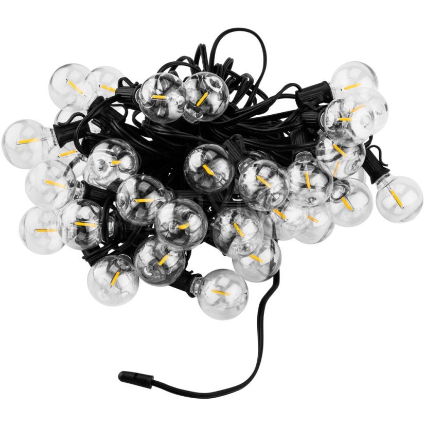 Solárna záhradná girlanda 40x LED ozdobné guľôčky 19, 55m 2700K teplá + diaľkový ovládač CALLIS2 LUMILED