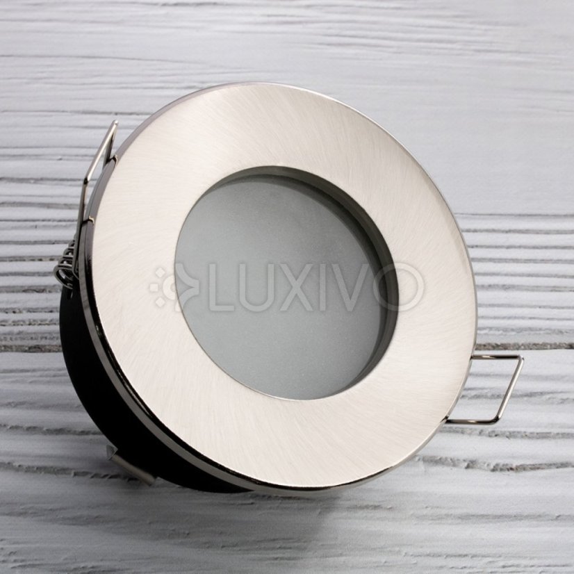 HALOGEN svietidlo na zapustenie do kúpeľne hermetické AQUS GU10 LUMILED Satin IP44 FIXED