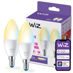 2x LED žiarovka E14 Candle C37 4,9W = 40W 470lm 2700-6500K TW Smart SMART WiFi Bluetooth App WiZ