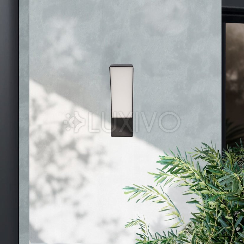 LED vonkajšie nástenné svietidlo čierne Nástenné svietidlo 10W 4000K IP44 LOGIA LUMILED